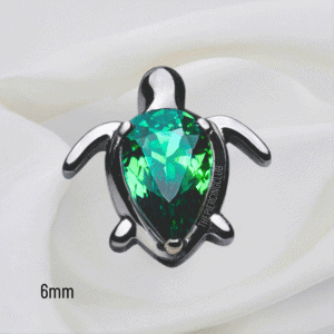Joya tortuga con cristal verde esmeralda deluxe / Helix piercing, titanio grado implante