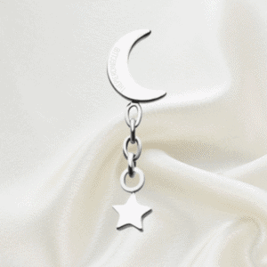 Joya luna hanger con estrella lisa / Helix piercing, titanio grado implante