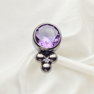 Joya triball con cristal purpura deluxe / Helix piercing, titanio grado implante