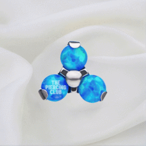 Joya trilogy con ópalo azul deluxe / Helix piercing, titanio grado implante