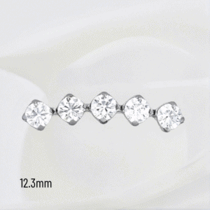 Joya cluster crecent de cristal blanco deluxe / Helix piercing, titanio grado implante