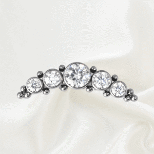 Joya sunburst cristal blanco bezel / Helix piercing, titanio grado implante