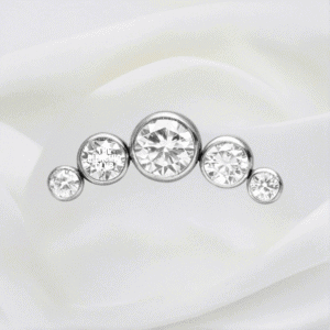 Joya cluster cristal blanco bezel / Helix piercing, titanio grado implante