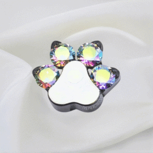 Joya huella de perro con cristal aurora boreal deluxe / Helix piercing, titanio grado implante