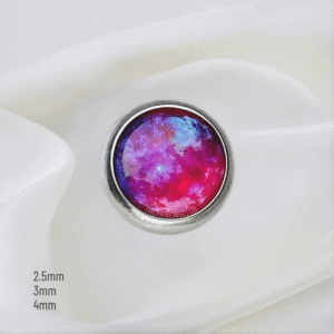 Joya piedra de ópalo purpura bezel / Helix piercing, titanio grado implante