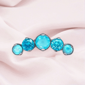 Joya cluster de ópalo y cristal aguamarina deluxe / Helix piercing, titanio grado implante