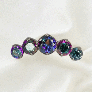 Joya cluster de cristal aurora boreal oscuro deluxe / Helix, Conch, Lóbulo piercing, titanio grado implante