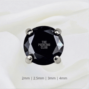 Joya cristal negro deluxe / Helix piercing, titanio grado implante