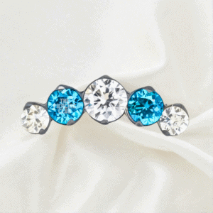 Joya cluster de cristal azul-blanco deluxe / Helix piercing, titanio grado implante