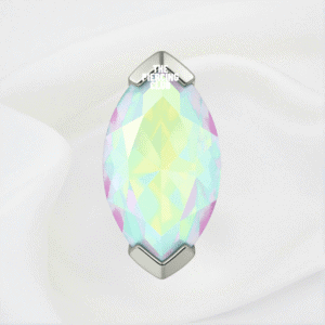 Joya gota con cristal aurora boreal deluxe / Helix piercing, titanio grado implante