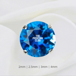 Joya cristal azul zafiro deluxe / Helix piercing, titanio grado implante