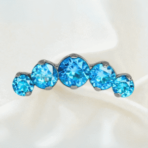 Joya cluster de cristal azul deluxe / Helix piercing, titanio grado implante