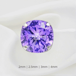 Joya cristal púrpura deluxe / Helix piercing, titanio grado implante