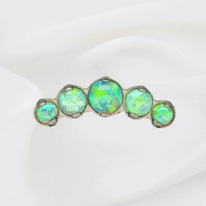 Joya cluster de opalo verde limon deluxe / Helix piercing, titanio grado implante