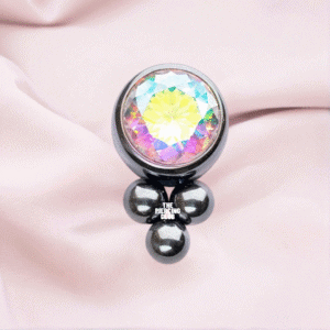 Joya triball con cristal tornasol deluxe / Helix piercing, titanio grado implante