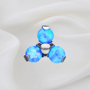 Joya trilogy con ópalo aguamarina deluxe / Helix piercing, titanio grado implante