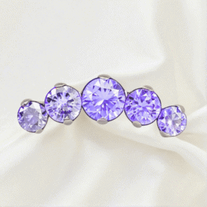 Joya cluster de cristal morado deluxe / Helix piercing, titanio grado implante