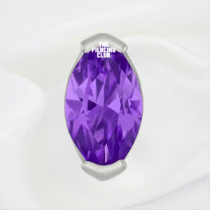 Joya gota con cristal púrpura deluxe / Helix piercing, titanio grado implante