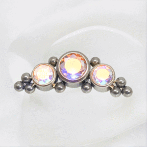 Joya solstice cristal aurora boreal bezel / Helix piercing, titanio grado implante