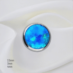 Joya piedra de ópalo aguamarina bezel / Helix piercing, titanio grado implante