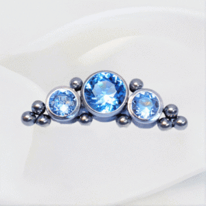 Joya solstice cristal azul bezel / Helix piercing, titanio grado implante