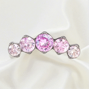 Joya cluster de cristal rosado deluxe / Helix piercing, titanio grado implante
