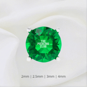 Joya cristal verde esmeralda deluxe / Helix piercing, titanio grado implante