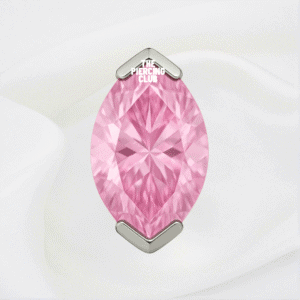 Joya gota con cristal rosado deluxe / Helix piercing, titanio grado implante