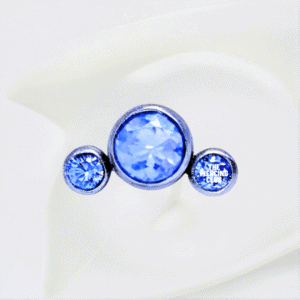 Joya neptuno ópalo y cristal azul bezel / Helix piercing, titanio grado implante