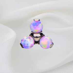 Joya trilogy con ópalo amatista deluxe / Helix piercing, titanio grado implante