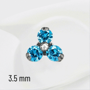 Joya mini trilogy cristal aguamarina deluxe / Helix piercing, titanio grado implante