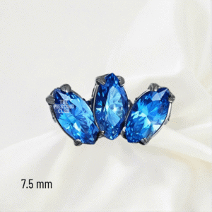 Joya marquise cristal aguamarina deluxe / Helix piercing, titanio grado implante