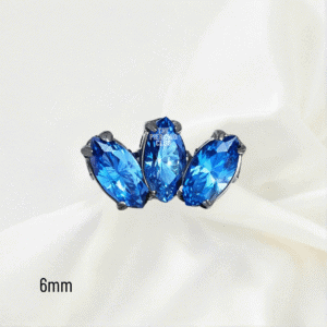 Joya mini marquise cristal aguamarina deluxe / Helix piercing, titanio grado implante