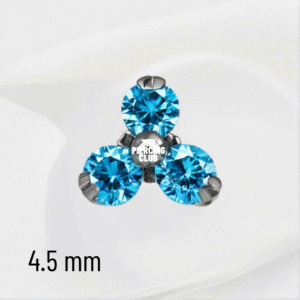 Joya trilogy cristal aguamarina deluxe / Helix piercing, titanio grado implante