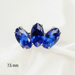 Joya marquise cristal azul zafiro deluxe / Helix piercing, titanio grado implante