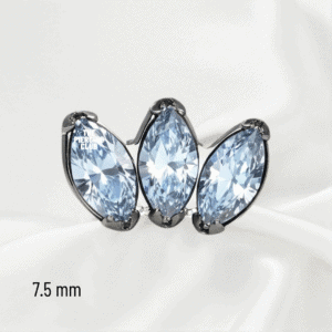 Joya marquise cristal blanco deluxe / Helix piercing, titanio grado implante