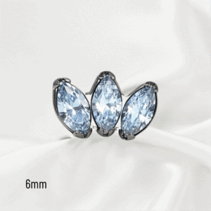 Joya mini marquise cristal blanco deluxe / Helix piercing, titanio grado implante