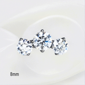 Joya tricluster cristal blanco deluxe / Helix piercing, titanio grado implante