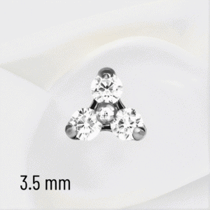 Joya mini trilogy cristal blanco deluxe / Helix piercing, titanio grado implante