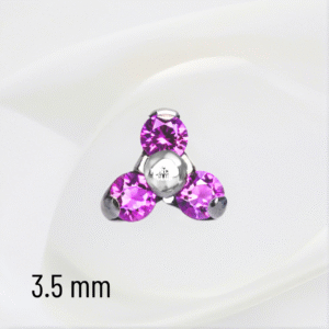 Joya mini trilogy cristal ruby deluxe / Helix piercing, titanio grado implante