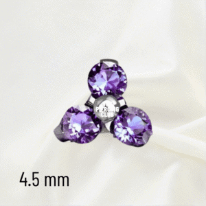 Joya trilogy cristal púrpura deluxe / Helix piercing, titanio grado implante