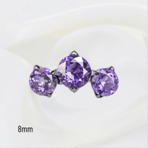 Joya tricluster cristal púrpura deluxe / Helix piercing, titanio grado implante