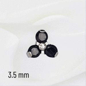 Joya mini trilogy cristal negro deluxe / Helix piercing, titanio grado implante