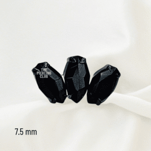 Joya marquise cristal negro deluxe / Helix piercing, titanio grado implante