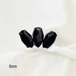 Joya mini marquise cristal negro deluxe / Helix piercing, titanio grado implante