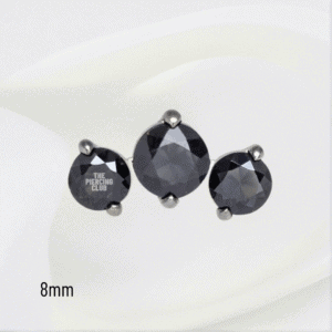 Joya tricluster cristal negro deluxe / Helix piercing, titanio grado implante