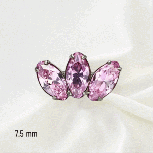 Joya marquise cristal rosado deluxe / Helix piercing, titanio grado implante