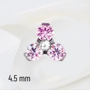 Joya trilogy cristal rosado deluxe / Helix piercing, titanio grado implante