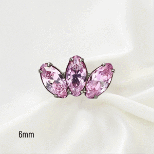 Joya mini marquise cristal rosado deluxe / Helix piercing, titanio grado implante