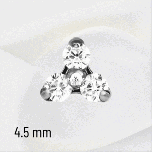 Joya trilogy cristal blanco deluxe / Helix piercing, titanio grado implante
